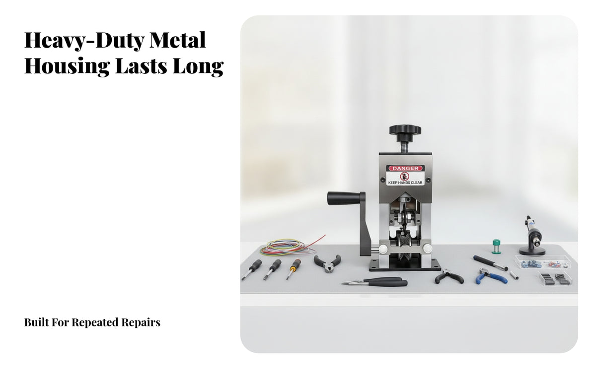 Manual Wire Removal Machine | Heavy-Duty Metal Body, Stable Benchtop Mounting, Wire remover with Crank Handle, for Workshops