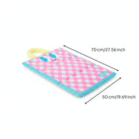 Checkered Waterproof Pet Mat Handle Loop Cushioned Resting Pad