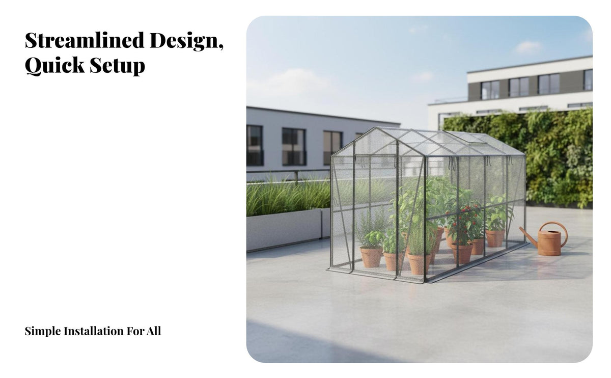 Bird Proof Net Greenhouse Breathable Mesh Plant Enclosure Sun Protection Growing Tent Sturdy Frame for Gardeners, Home Growers, Hobbyists, Garden, Vegetable Plot, Balcony, Patio