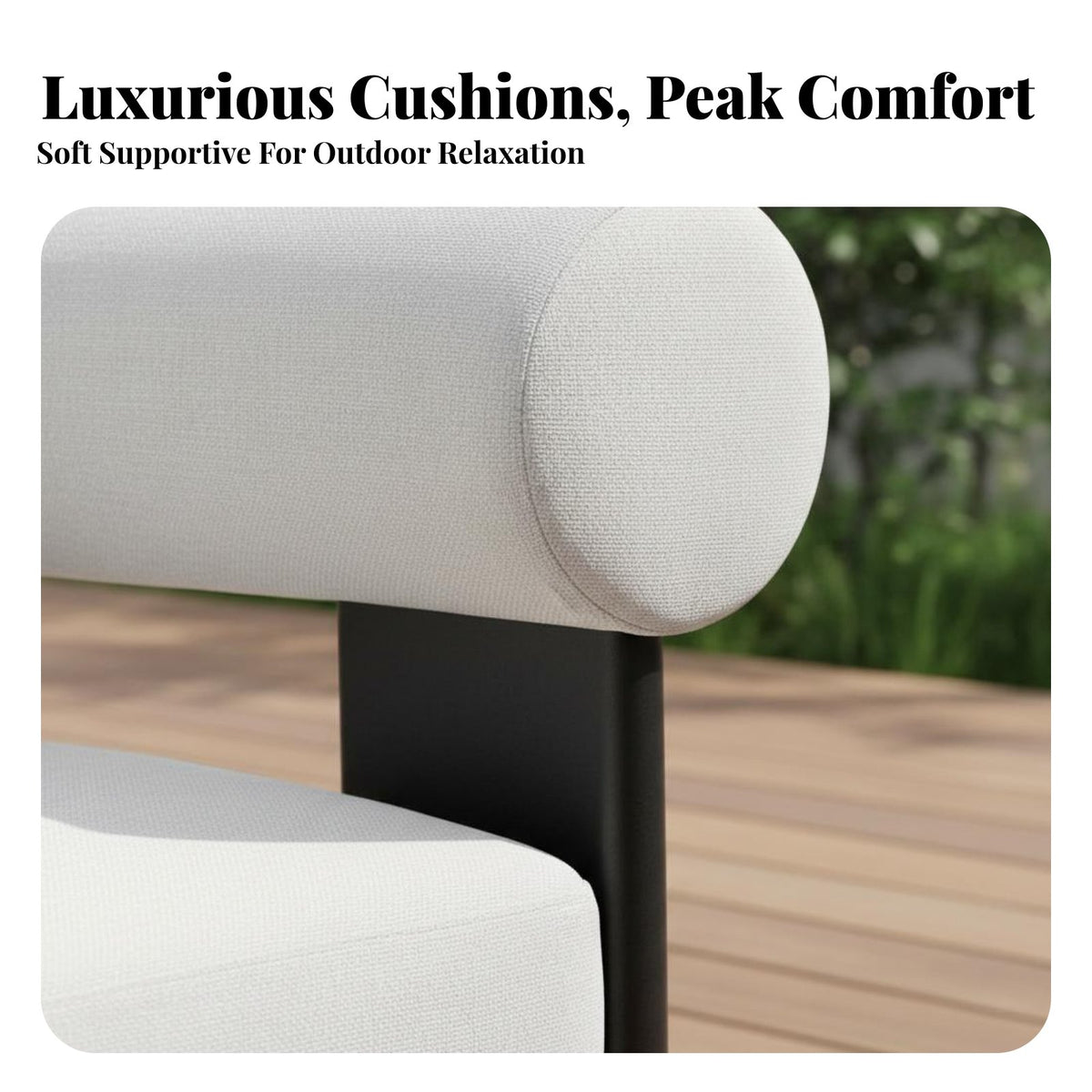 Modular Combination Round Pillow Back Sofa Modern Design Garden Lounge Set Weather-Resistant Patio Seating Sturdy Construction for Hospitality Businesses, Homeowners, Families, Balcony, Terrace, Backyard, Poolside