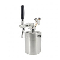 Mini Keg with Tap Stainless Steel Beer Keg System Growler Tap System Portable Dispenser Adjustable for Homebrewers, Home Bar