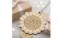 Personalized Gift Mother's Day Wooden Keychain Laser Cut DIY Wooden Keychain Kit Heartfelt Present Mom Themed Wood Craft Polished Edges for Daughters, Sons, Kids, School Projects, Birthday