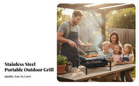 Heat-Insulating Handle Portable Folding Charcoal Grill Compact Folding Charcoal Grill Easy to Clean Outdoor Cooking Smoky Flavor