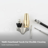 Drain Cleaning Nozzle Forward and Rear Streams High Pressure Drain Nozzle Heavy Duty Pipe Unclogging Head for Plumbers, Maintenance Experts