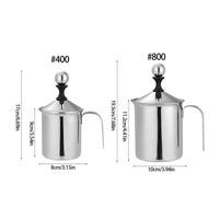 Heat Resistant Latte Art Pitcher Easy to Clean Double Wall Milk Pitcher Sturdy Handle Stainless Steel Frothing Jug Precision Spout for Home Cafe