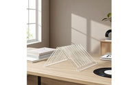 Desk File Organizer Acrylic Desktop File Sorter Triangular Rack with Slots Clear Vinyl Album Storage Transparent for Collectors