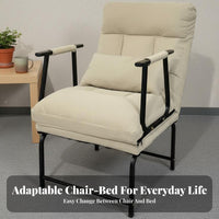 Multifunctional Design Folding Sleeper Chair Foldable Convertible Chair Bed Space-Saving Folding Sofa Bed Padded Cushion for Shut Ice Workers, Apartment Dwellers, Small Areas, Bedroom, Dorm Room, Balcony