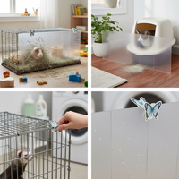Lashige PVC Pet Cage Urine Splash Guard for Rabbits & Cats