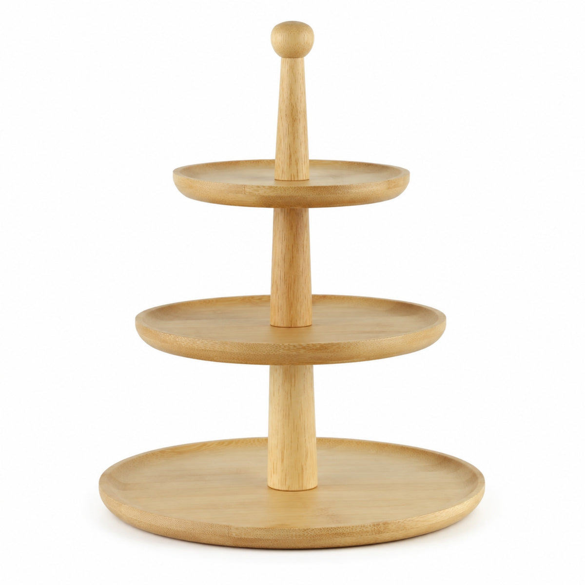 Wooden Cake Stand with Base Bamboo Dessert Display Stand with Shelves Wood Tray for Buffets, Weddings, Banquets