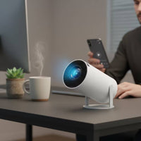 Adjustable Angle HY300 Projection Device Auto Image Correction Cylindrical Projection Device with Stand Portable Two-bandBand 6 for Home Theater