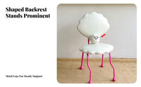 Shell-Shaped-Shaped Chair Includes Gem Plushie Room Decor Comfortable Soft Padding Curved Legs for Design Lovers, Teens