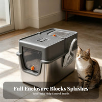 Enclosed Cat Toilet Pet Toilet Large Included Waste Remover