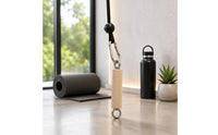 Fitness Cable Handle Wooden Double-Loop Handle Silver Hardware Exercise Gear for Home Workout