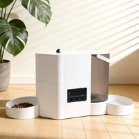 Large Capacity Pet Feeder Set Transparent Hopper Automatic Pet Feeder Anti-Skid Base for Home