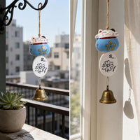 Ceramic Lucky Cat Wind Chime Bell Ornament Japanese Style Souvenir Craft