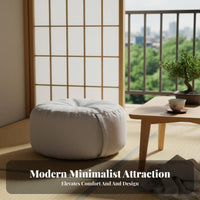 Minimalist Design Upholstered Round Pouf Soft material Cover Upholstered Round Ottoman Multi-Functional Small Stool space-efficient Size for Apartment Dwellers, homeowners, Children, Living Room, Balcony, Bedroom, Entryway