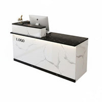 Reception Desk with Storage Multi-functional Retail Checkout Desk Stable Welcome Counter Sturdy Commercial Wood Suitable for Business Owners Company Entrance Office Reception