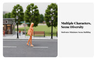 1:64 Scale People Figure Realistic 1:87 Scale Human Model Miniature Scene Layout Figures High Intricacy Tiny People Model