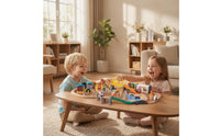 Electric Toy Train with Wooden Tracks Multiple-Piece Wooden Train Track Set DIY for Home