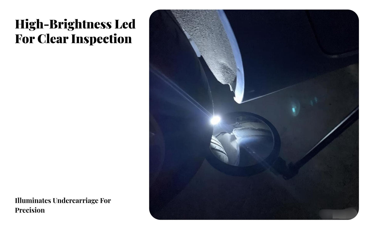 Undercarriage Inspection Mirror Sturdy Construction Under Vehicle Inspection Mirror 2x Magnification Includes Carry Bag