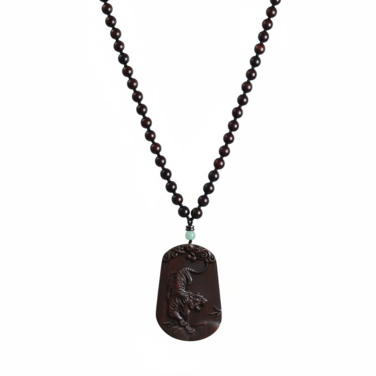 Tiger Zodiac Rosewood Locket, Wood Necklace, Car Hanging, Wilderness Roar, Handheld Decoration