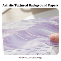 Set of 30 Pages Water Wave Material Paper Aesthetic Patterns DIY Collage Paper Bundle Convenient to Cut and Fold for Journalers, Adults, Scrapbooking