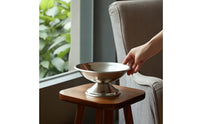 Stainless Steel Pedestal Bowl with Fork Compact Footed Bowl with Fork Polished Centerpiece Modern for Buffet, Restaurant, Cafe