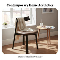 Modern Minimalist aesthetic Upholstered Side Chair Light Luxury Design Upholstered Wood Frame Side Chair Soft Padded Dining Room Seat Ergonomic Backrest for Homeowners, Restaurant Owners, Interior Designers, Restaurants, Cafes, Home Office