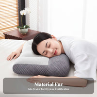 Adjustable Height Cervical Support Pillow Memory Foam Cervical Neck Pillow Washable Cover for Adults, Back Sleepers, Sleep, Bed, Bedroom