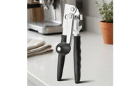 Stainless Steel Can Opener with Turn Knob and Bottle Opener Compact Kitchen Tool Heavy Duty for Camping, Dorm Rooms