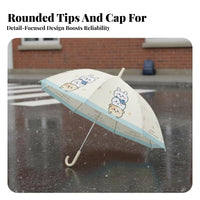 Children's Cartoon Umbrella Clear View Frosted Transparent Umbrella Comfortable Grip Rain Gear for Girls, Students, School