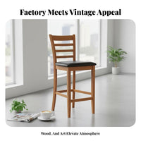Factory-inspired design Adjustable rotating Bar Stool Retro Design Counter Chair Built-in Footrest Seating Furniture With Backrest for Adults, Business Owners, Homeowners, Cafe, Restaurant, Kitchen, Dining Room