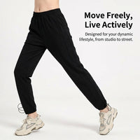 Joggers for Women UK with Ribbed Tapered Design, High Waist Tracksuit Bottoms for Gym and Casual Wear, Nylon Spandex Material