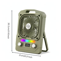 Fan with Speaker Continuous Speed Multifunctional Desk Fan Sound Reactive Speaker for , Bedside