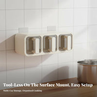 Punchdrilldrill-Effortless Installation Modular Seasoning Box Set Wall-Mountable Seasoning Organizer Versatile Placement Kitchen Reachory Prevents Flavor Blending for Home Chefss, New Homeowners, Gift Givers, Cooking, Pantry, Baking