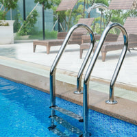 Stainless Steel Pool Ladder Rustproof 2-Step Pool Ladder Polished for Inground Pools