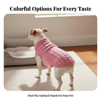 Comfortable Cable Knit Dog Sweater Soft Material Warm Puppy Knitwear Skin-Friendly for Dogs, Small Type Owners, Winter, Cold Weather