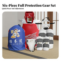 Padded Taekwondo Safety Gear Set Shock Absorbing Taekwondo Sparring Gear Set Sponge Filling Full Body Sparring Protective Gear Long-Lasting for Combat Arts Practiti Single Rs, Adults, Beginners, Training, Competition, Dojang, Dojo