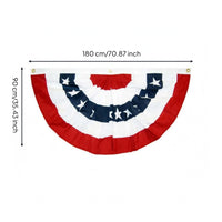 Half Round Fan Banner Outdoor Decoration Patriotic Fan Banner Easy to Hang Home Decor for Yard