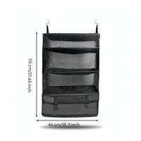 Hanging Travel Organizer 3-Tier Closet Organizer with Zipper Bag Collapsible