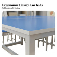 Rectangular Kids Creative Activity Table Colorful Design Kindergarten Group Learning Table Sturdy Construction Multi-Student Activity Desk