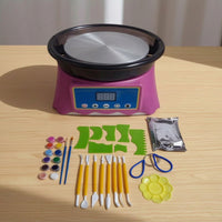 Tabletop Mini Pottery Wheel Electric Desktop Pottery Wheel Complete Machinery Smooth for Children, Home