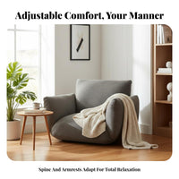 Space-Saving Design Adjustable Floor Lounger Reclining Function Adjustable rearrest Lounger Padded pad Single Sofa Minimalist design for Apartment Dwellers, Students, Small Spaces, Living Room, perusing corner, Home Office