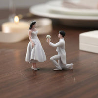 3D Printed Bride and Groom Figurines Colored Micro Scenery Figures Painted Wedding Figurine Mini Scale