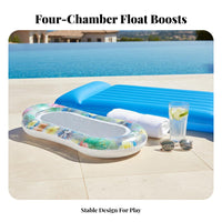 High Buoyancy Inflatable Pool Lounger Long-Lasting PVC Material Floating Bed Lounger Portable Inflatable Mesh Lounger Easy to Carry for Children, Adults