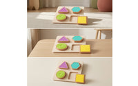Child-Led Shape Sorting Puzzle with Board Matching Wooden Shape Sorting Puzzle Fine Motor Sensory Board with Shapes Compact for Home