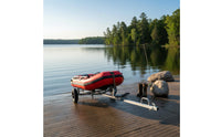Inflatable Boat Trailer High Load Capacity Portable Boat Cart Thickened Steel Pipe Dinghy Launch Carrier for Fishermen, Beach, Shoreline