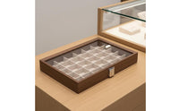 Multi-Compartment Jewelry Organizer Elegant Design Walnut Finish Jewelry Tray Suede Lined Band Holder Holder Sturdy Construction