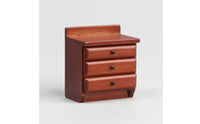 1:12 Scale Nightstand Realistic appearance:12 Scale Bedside Table Three Drawers Mini Wooden Bedside Cabinets