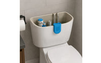 Embossed Cutout Pattern Toilet Tank Tablet Holder Metal Hook Toilet Cleaner Tablet Holder Plastic Body